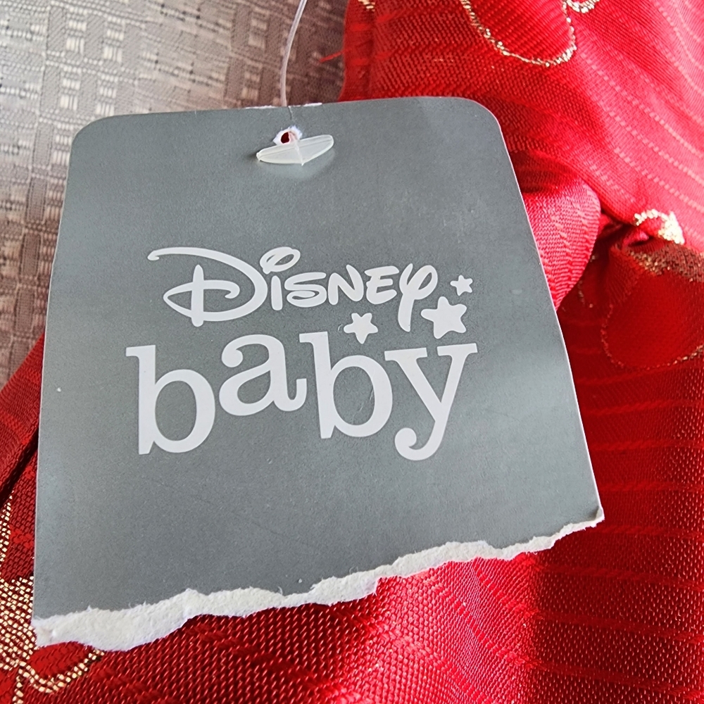 NWT  MINNIE MOUSE RED WITH GOLD EMBROIDERED  DESIGNED DRESS - SIZE 6 MONTHS - Picture 5 of 13